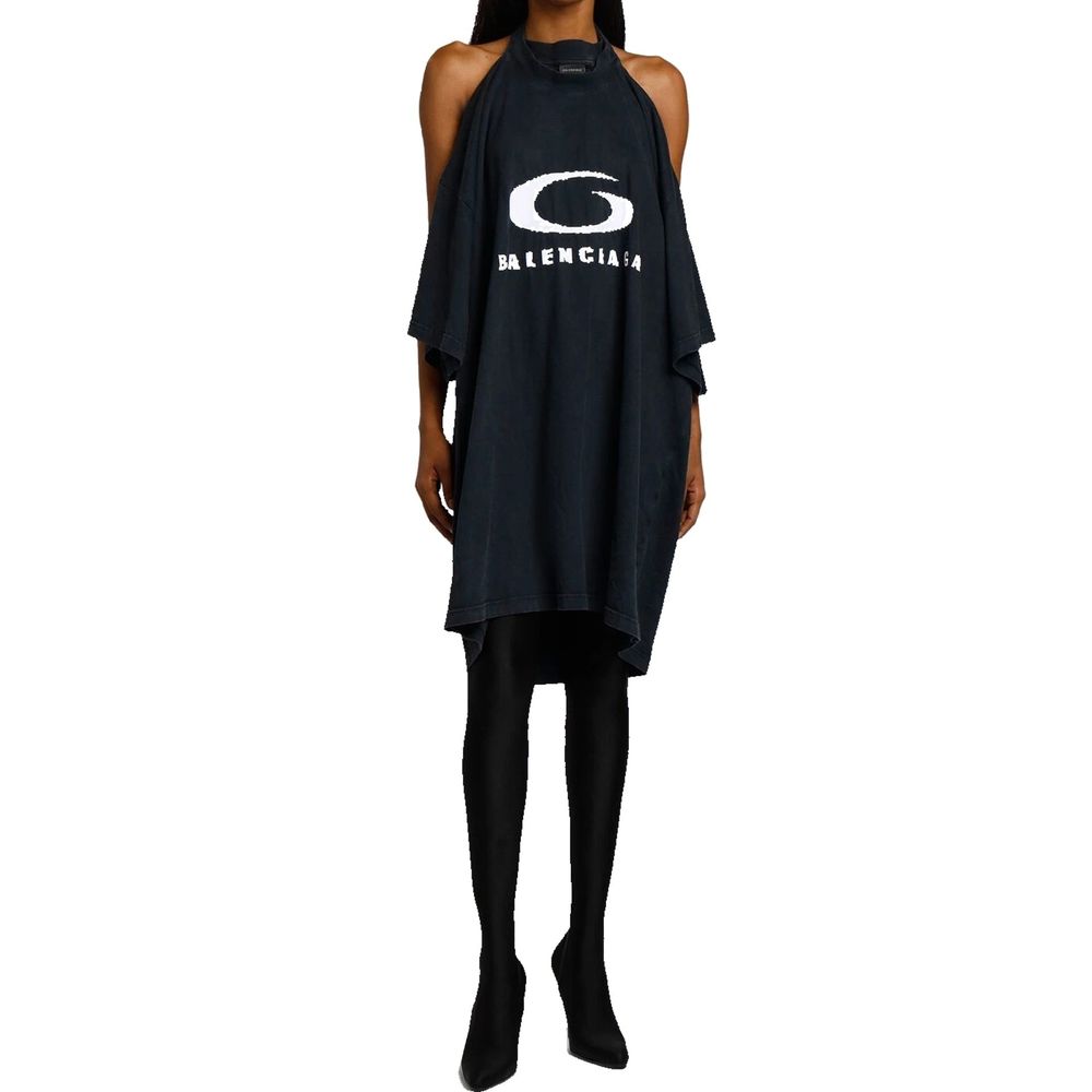 Black Cotton Casual Dress