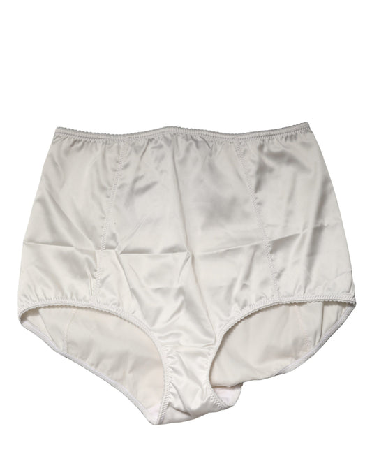 White Silk Blend High Waist Girdle Panty Underwear