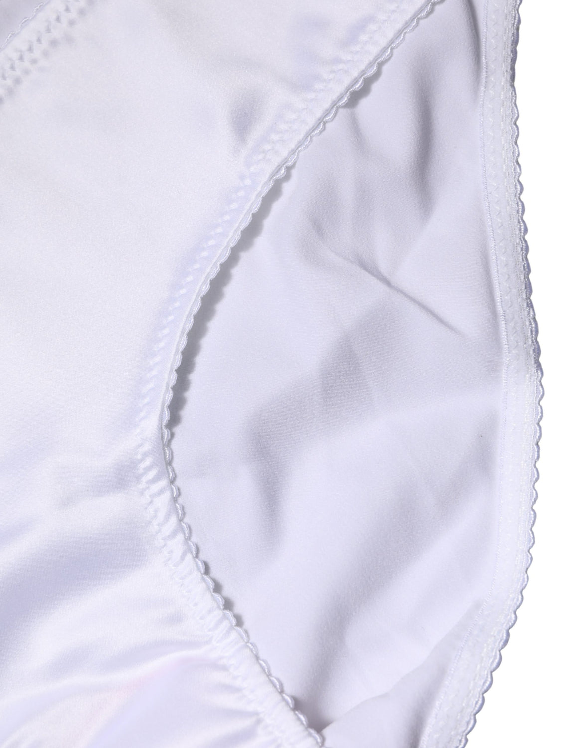 White Silk Stretch Mid Waist Brief Panty Underwear