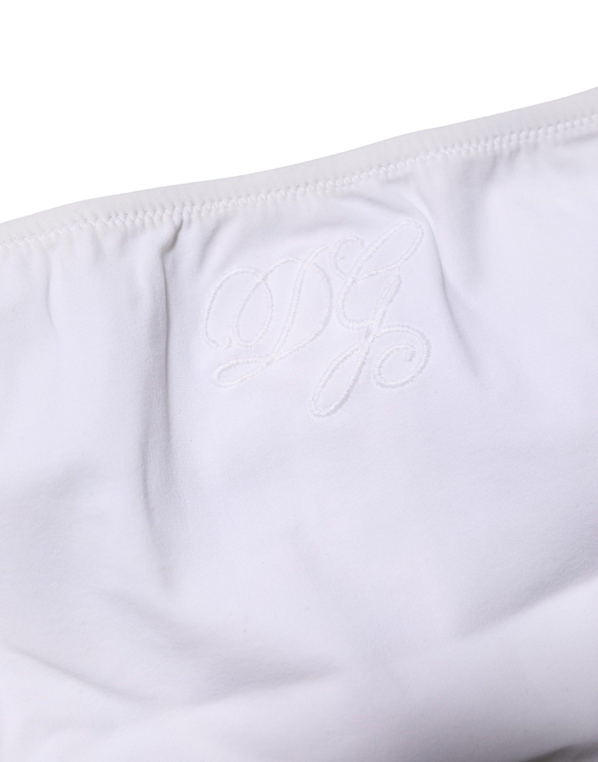 White Nylon Stretch Mid Waist Brief Panty Underwear