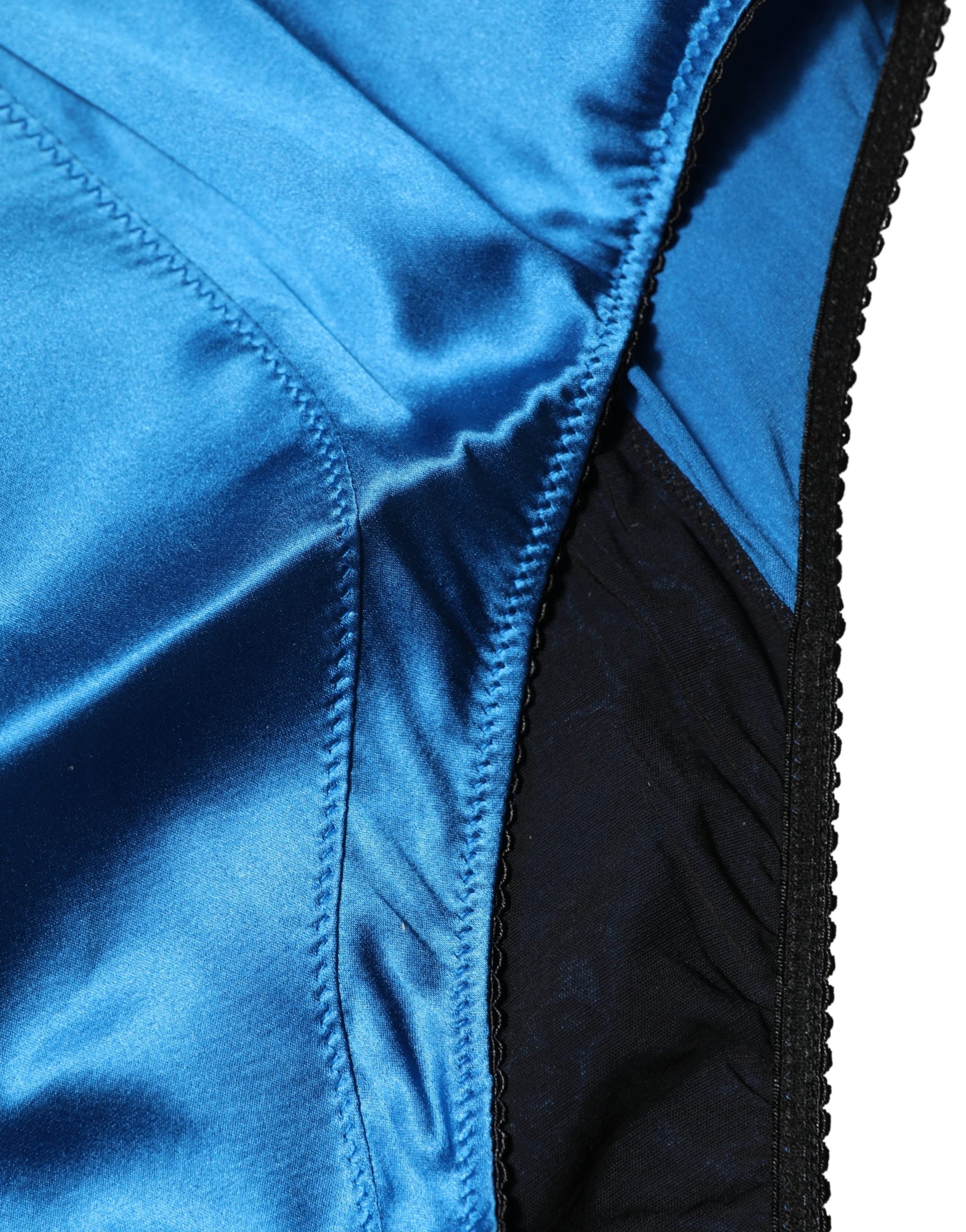 Blue Silk Blend High Waist Girdle Panty Underwear