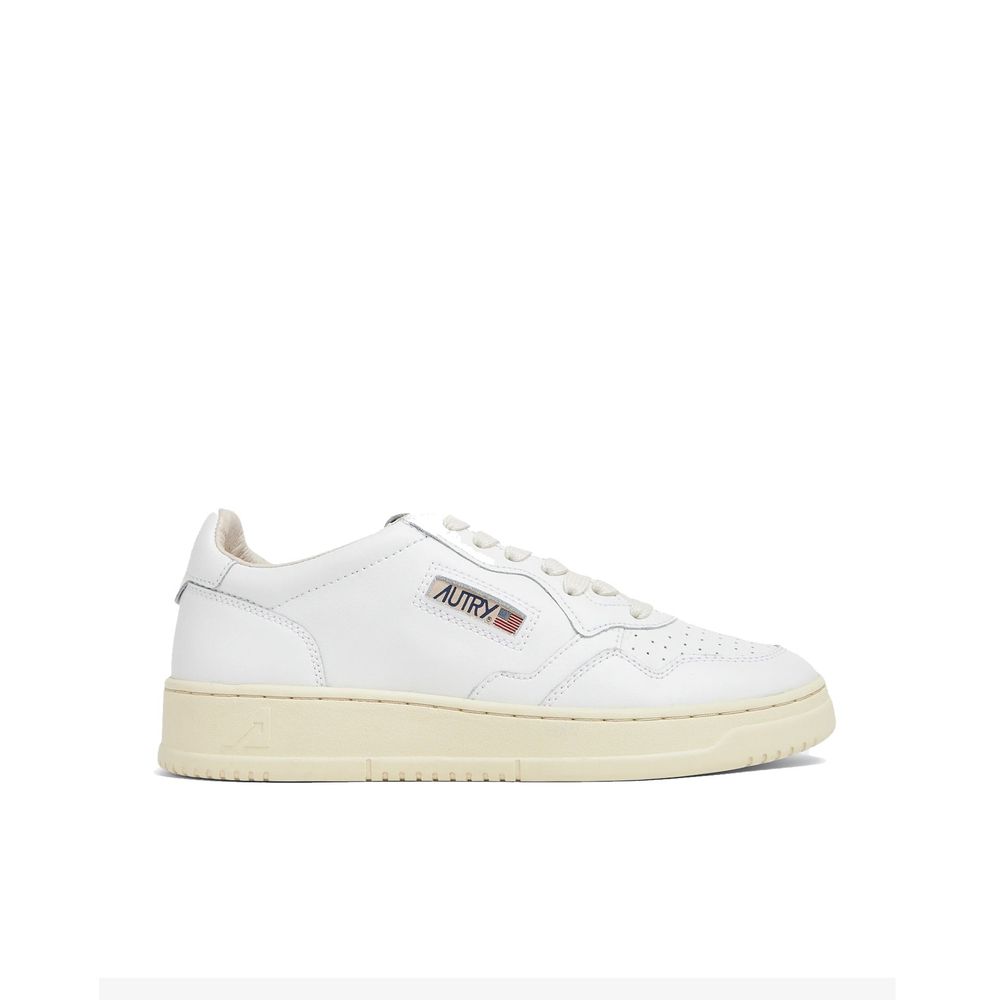 White Leather Athletic Sneakers