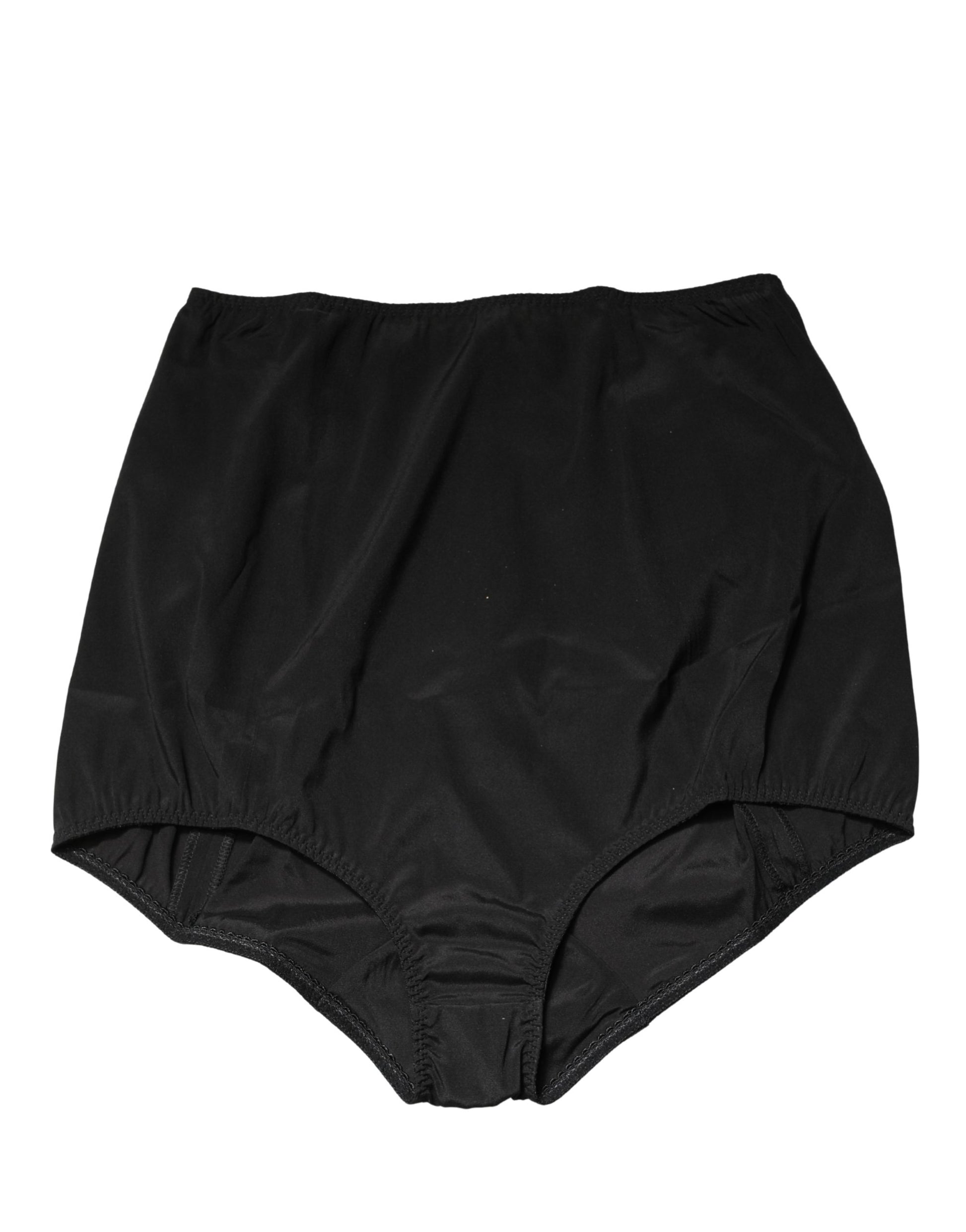 Black Silk Blend High Waist Girdle Panty Underwear