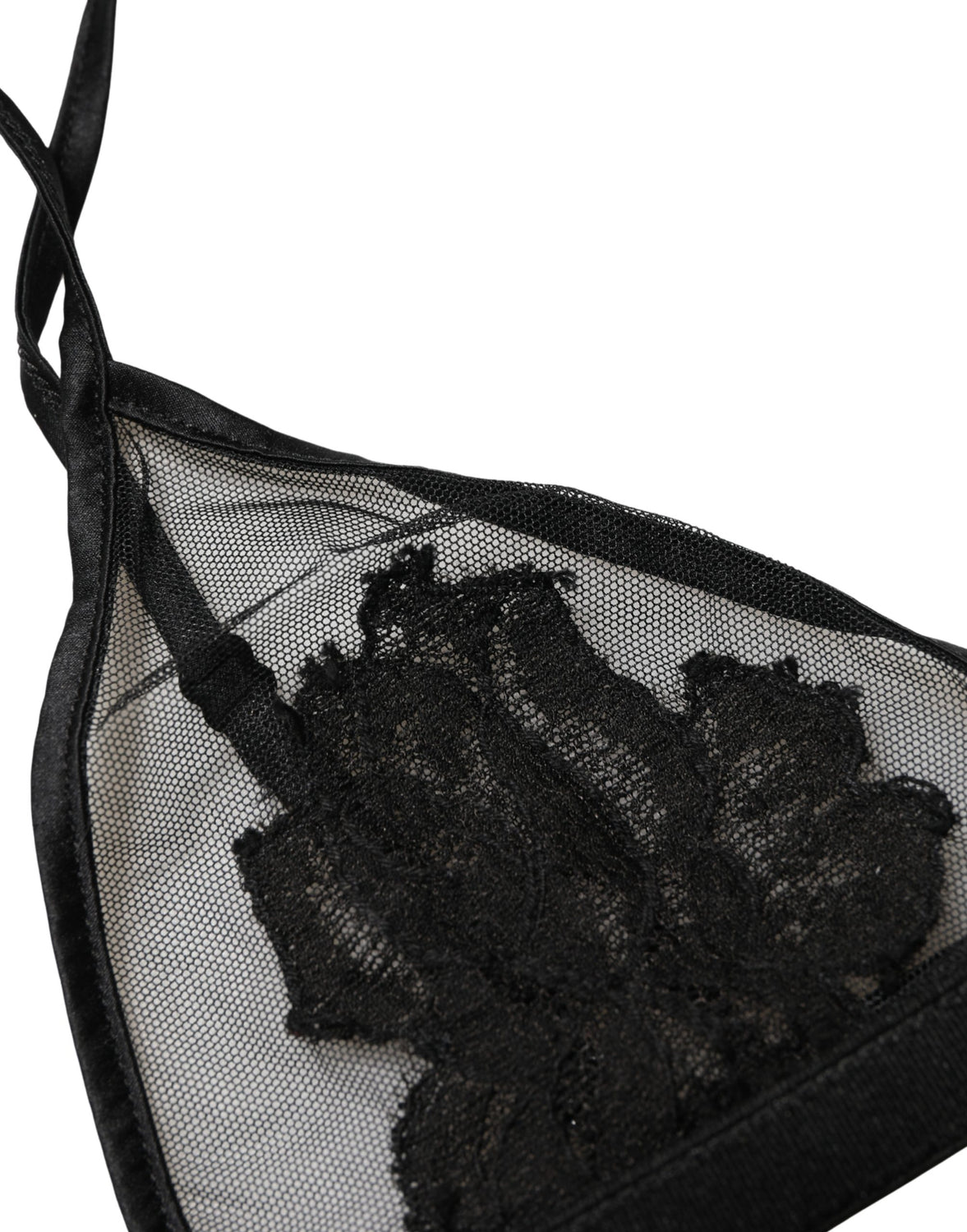Black Floral Soft Cup Triangle Bra Underwear