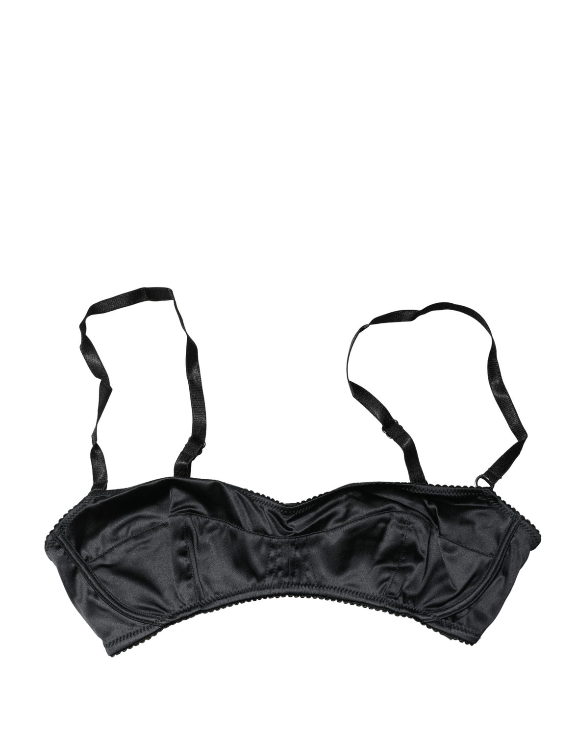Black Semi-Pad Underwire Balconette Bra Underwear
