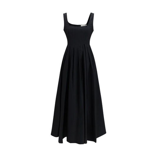 Black Cotton Casual Dress
