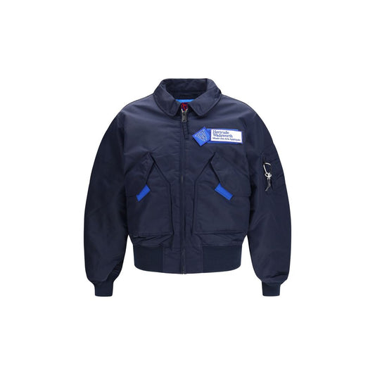 Blue Nylon Bomber