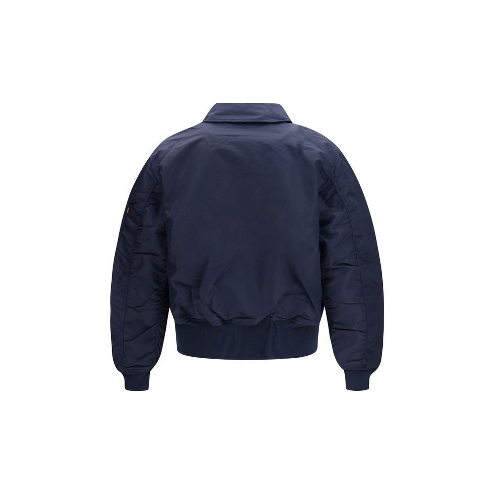 Blue Nylon Bomber