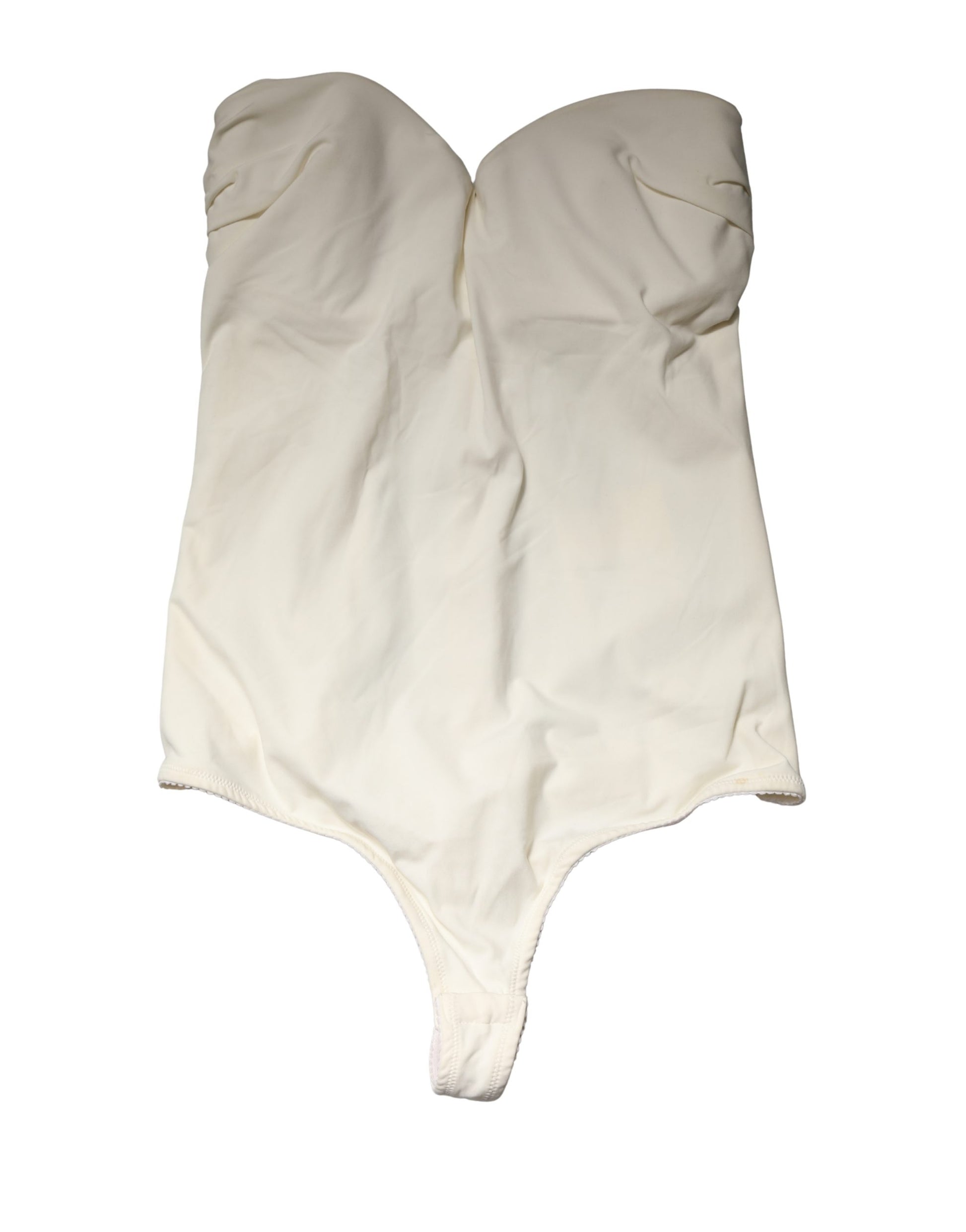 Off White Strapless One Piece Swimsuit Swimwear
