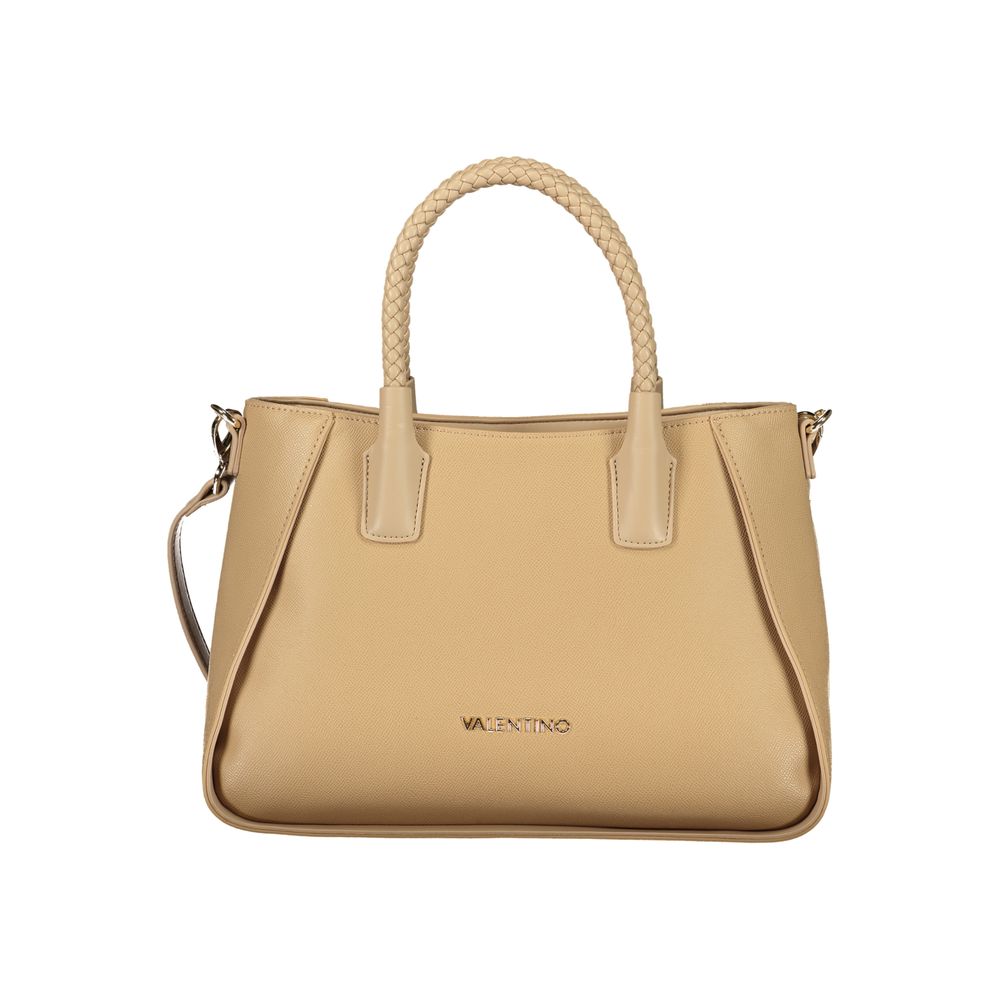 Beige Polyurethane Women Bag