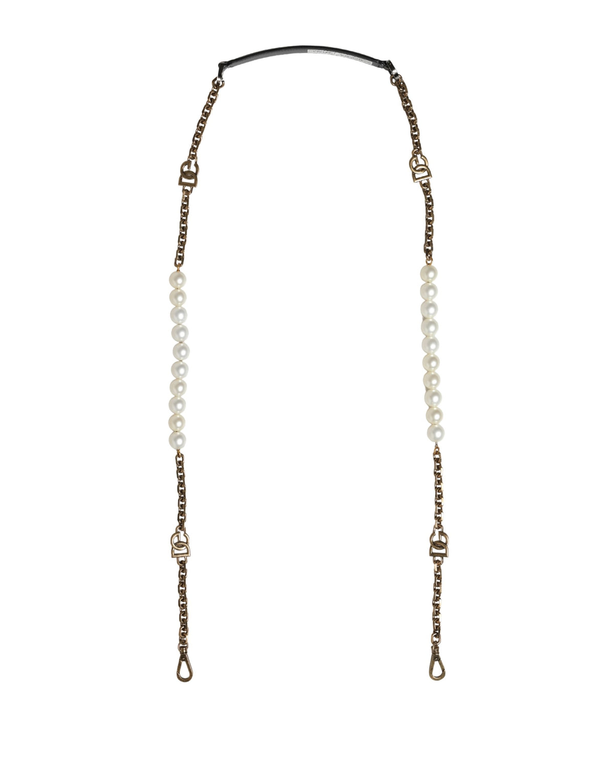 Black Leather Gold Chain Bag Accessory Shoulder Strap