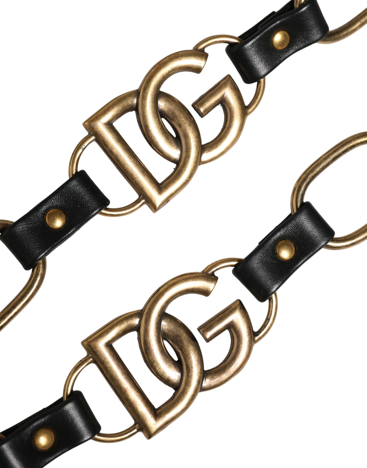 Black Leather Gold Chain Bag Accessory Shoulder Strap
