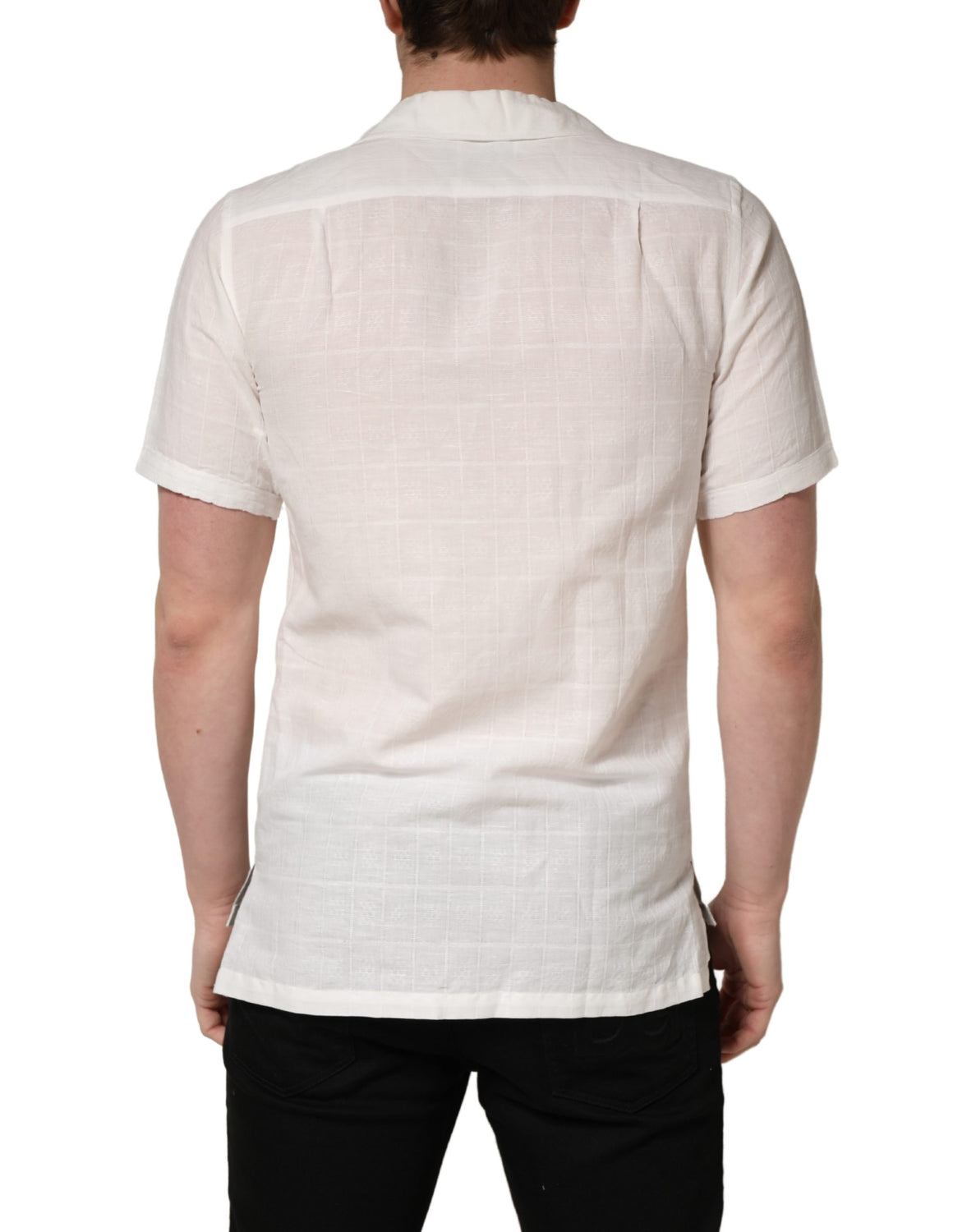 White Linen Short Sleeves Button Down Shirt
