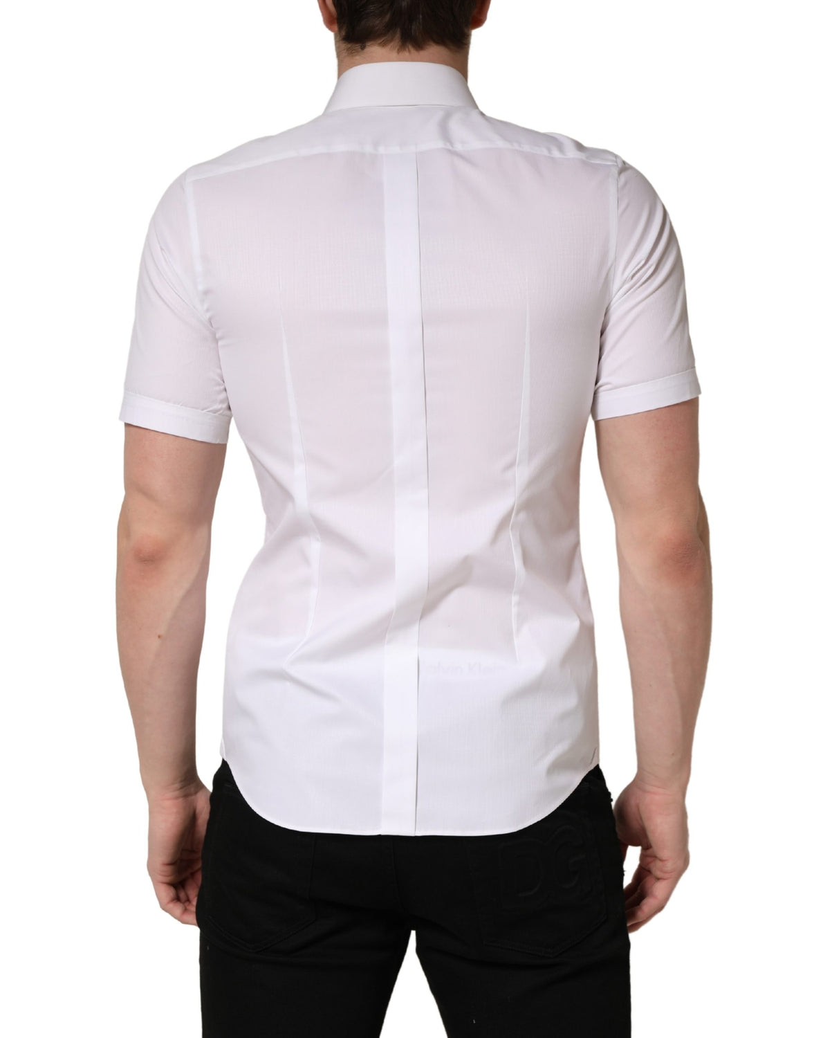 White Cotton Short Sleeves Button Down Shirt