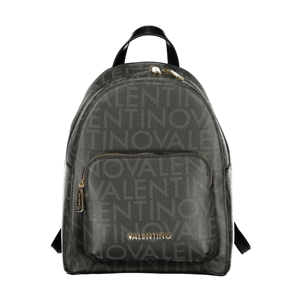 Black Polyurethane Women Backpack