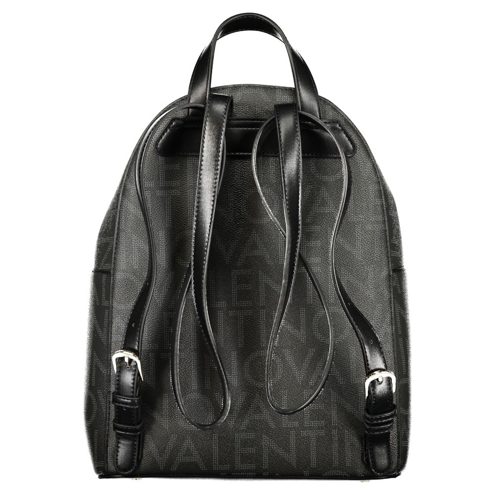 Black Polyurethane Women Backpack