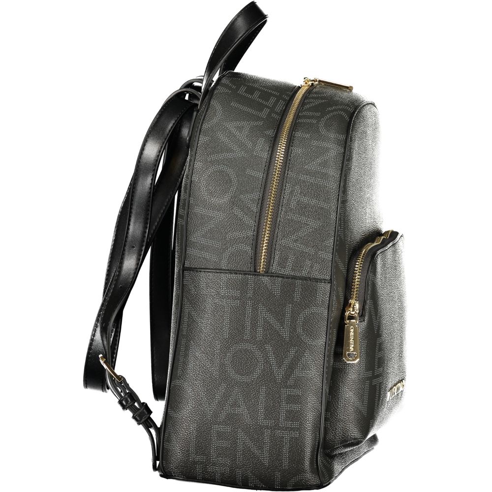 Black Polyurethane Women Backpack
