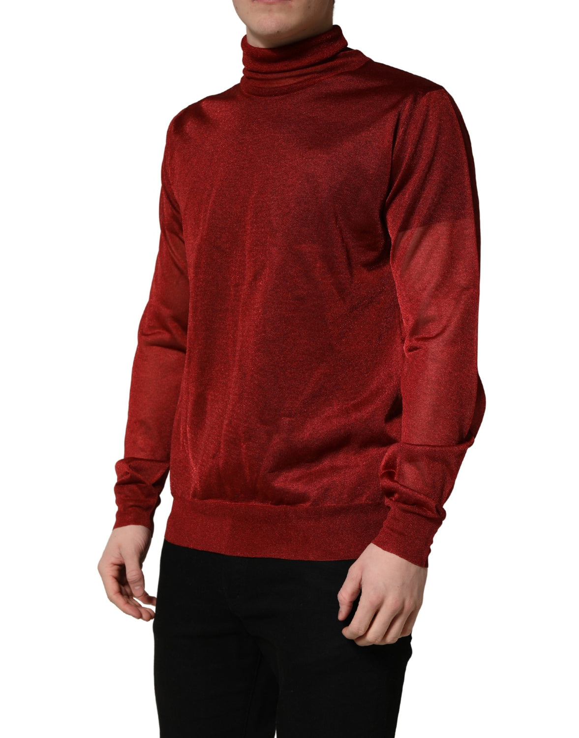 Red Long Sleeve TurtleNeck Pullover Sweater