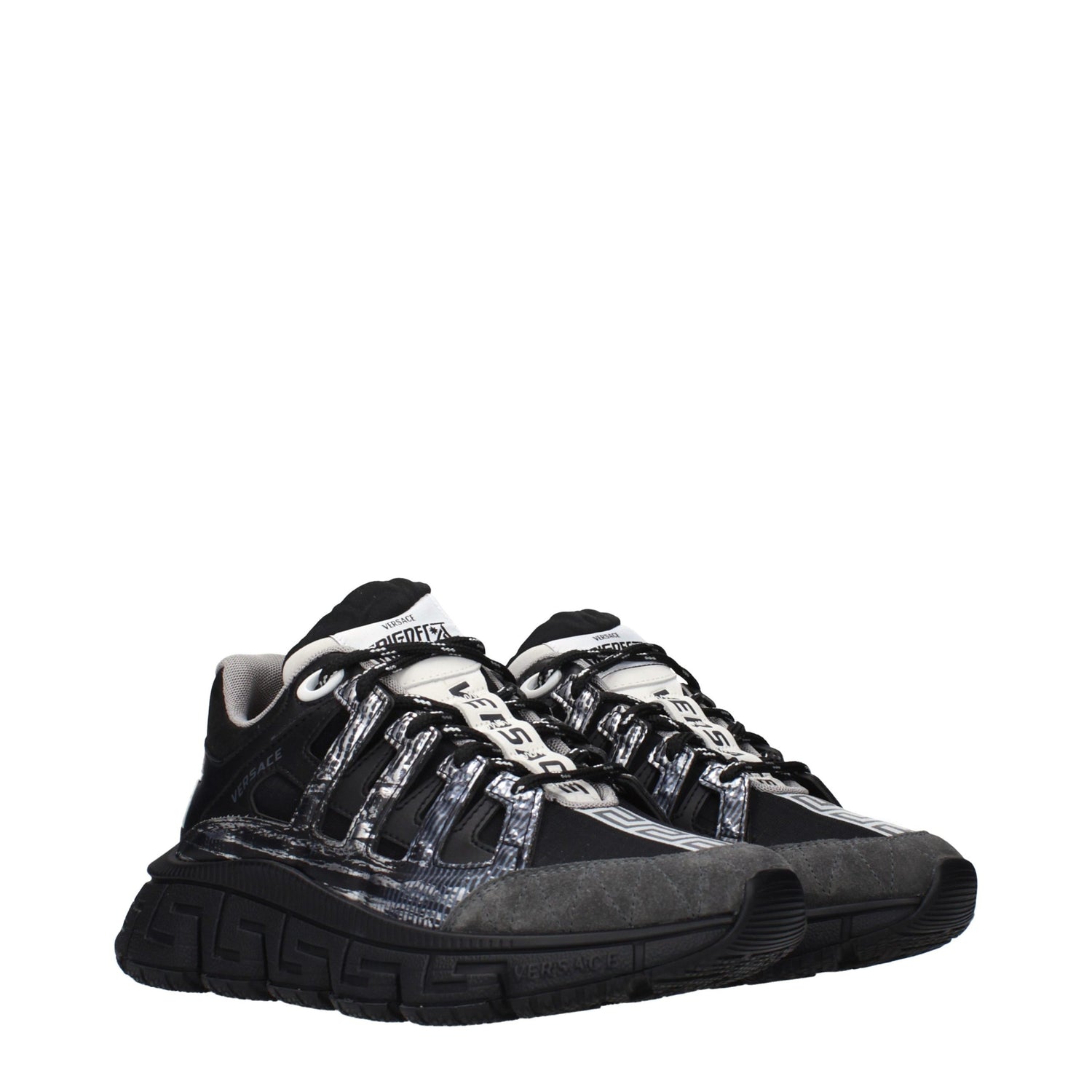 Black Fabric Athletic Sneakers