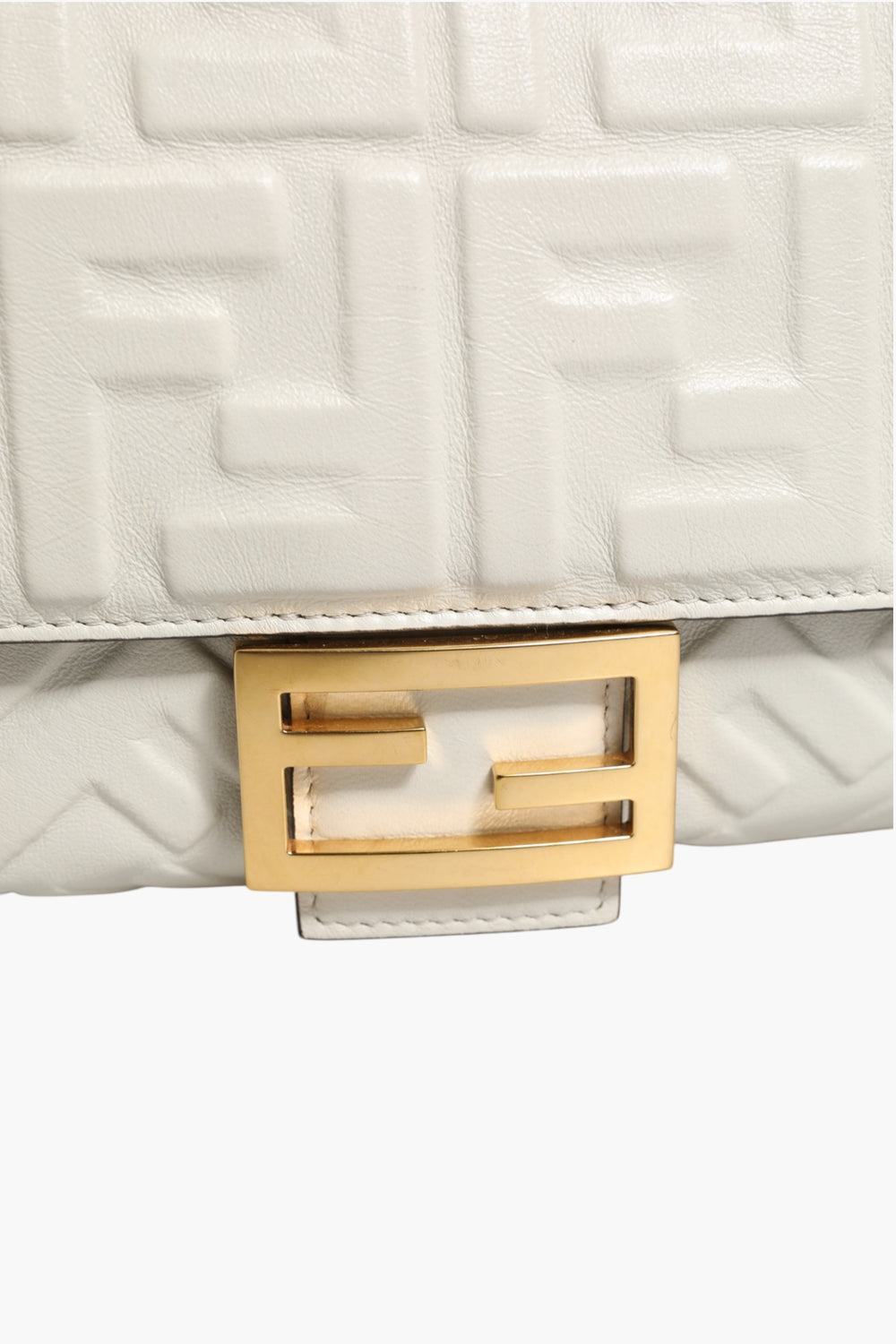 FF Embossed Baguette Nappa Leather Bag