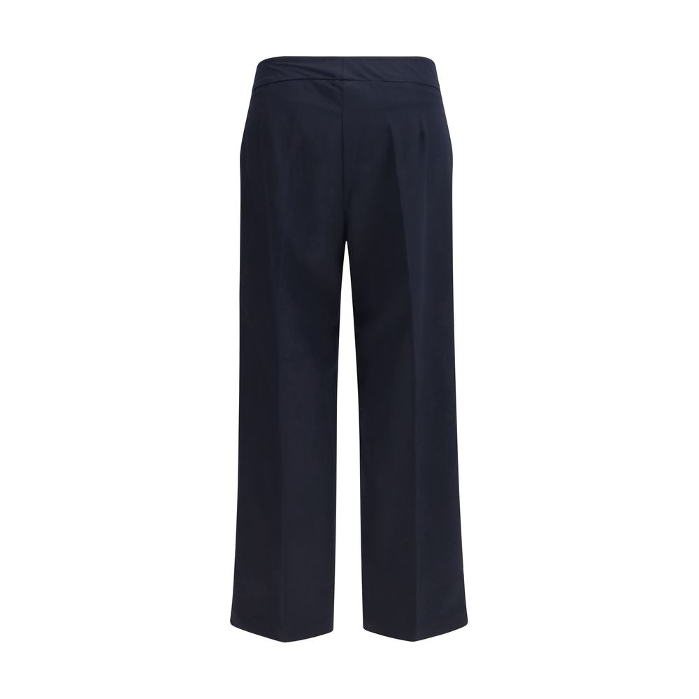 Blue Polyester Casual Pants