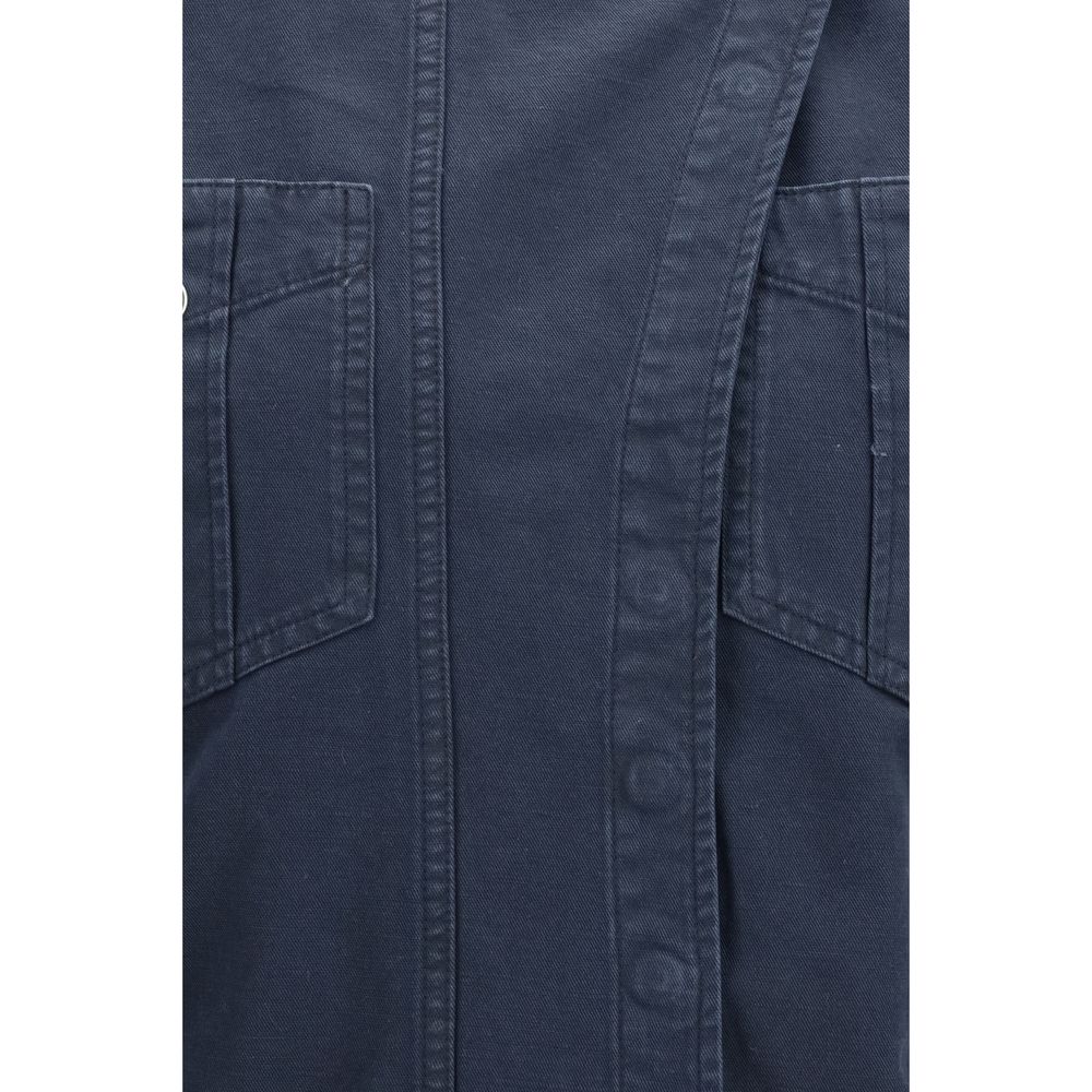 Blue Cotton Casual Dress