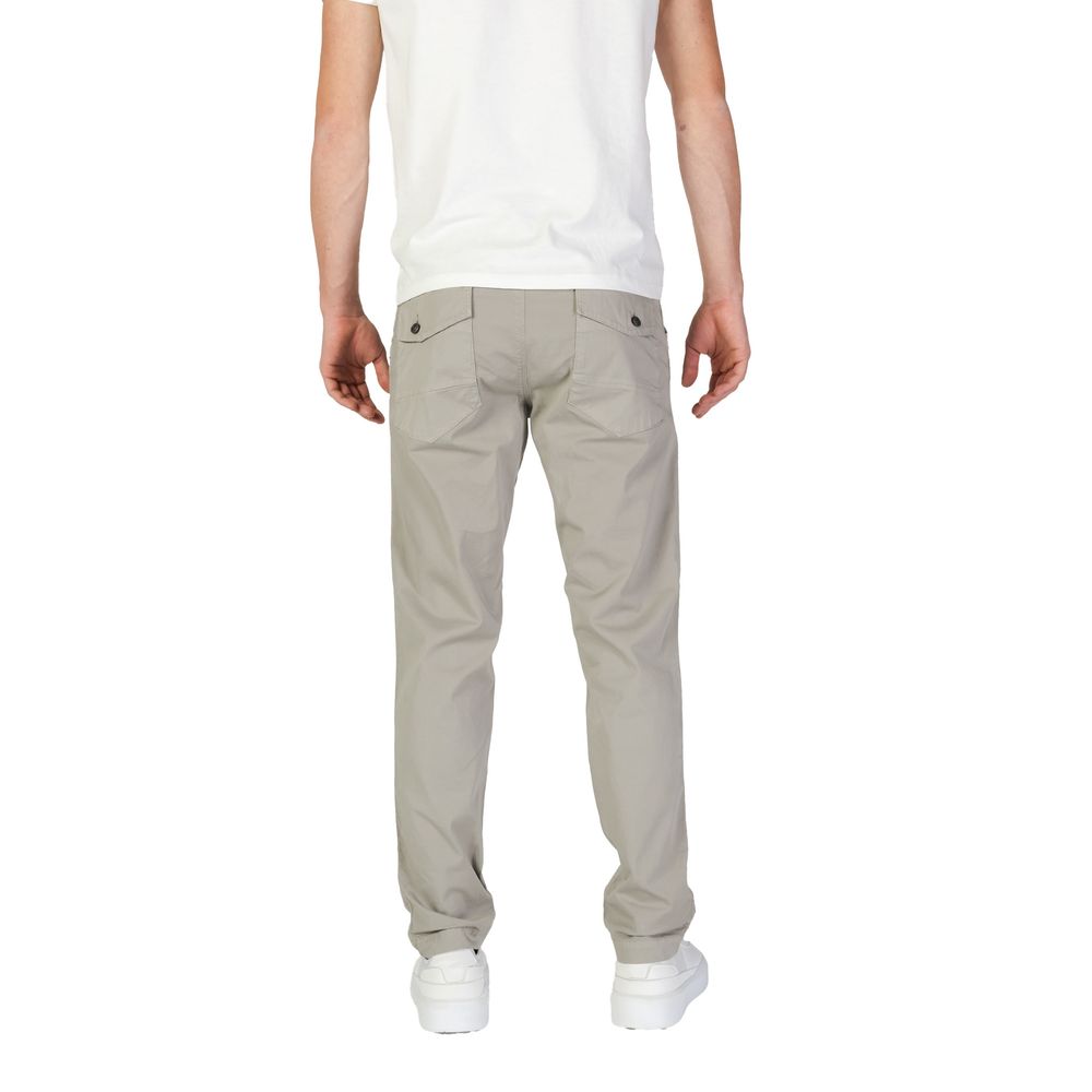 Gray Cotton Casual Pants