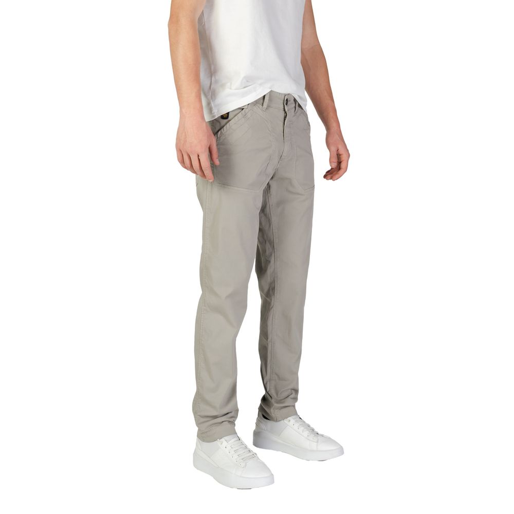 Gray Cotton Casual Pants