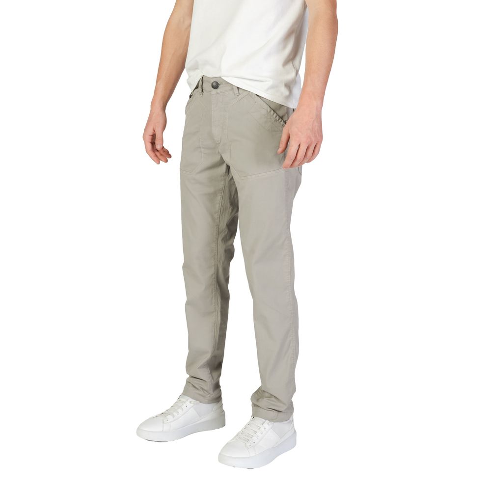 Gray Cotton Casual Pants
