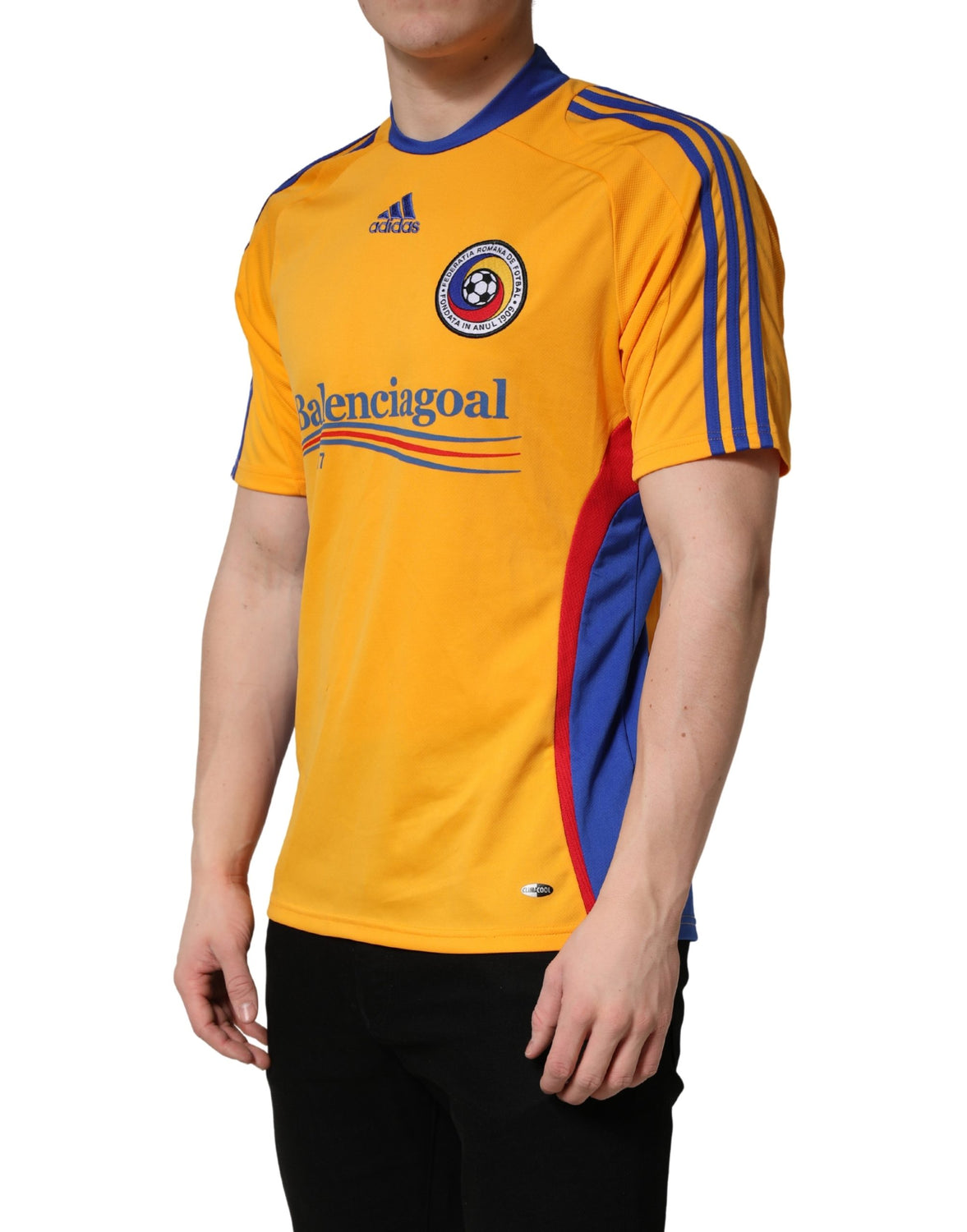 Yellow Polyester Balenciagoal CrewNeck Jersey T-shirt