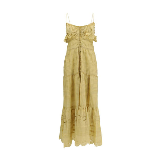 Beige Cotton Casual Dress