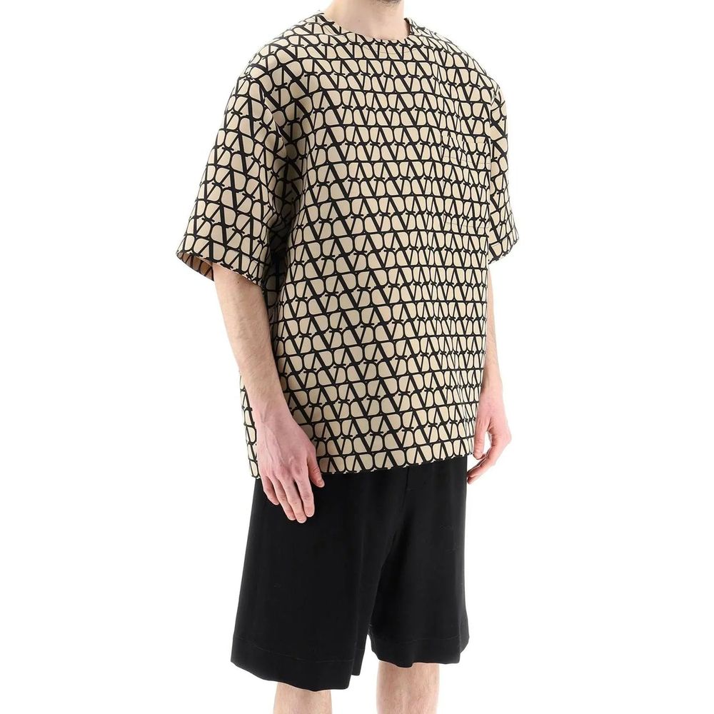 Brown Silk T-Shirt