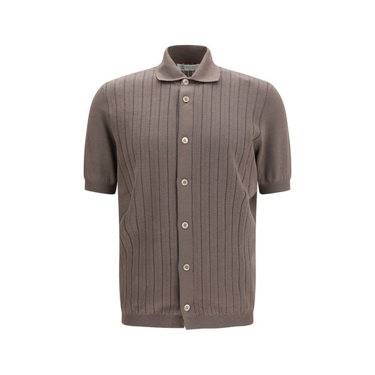 Brown Cotton Polo Shirt