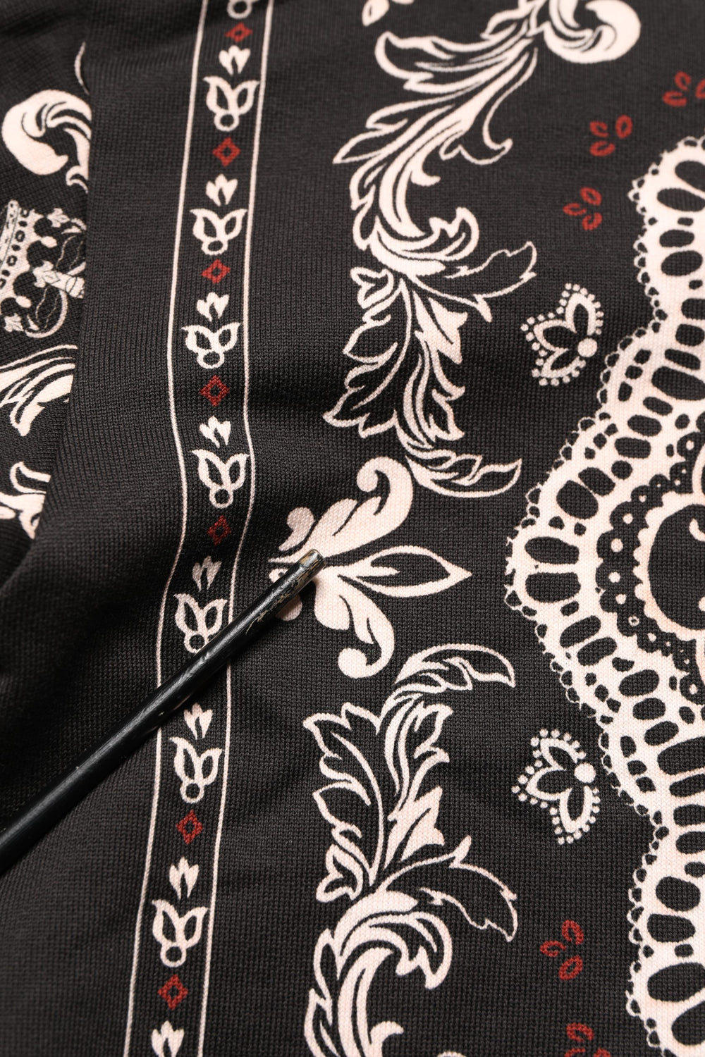 Black Bandana Print Cotton Men Hoodie Sweater