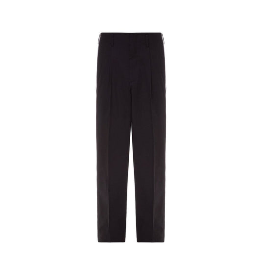 Black Cotton Casual Pants