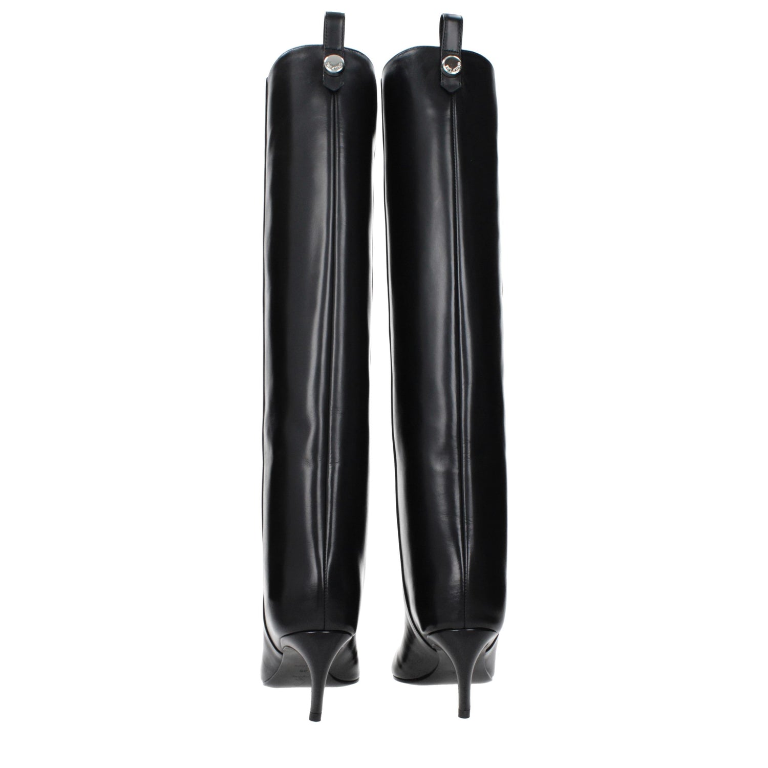 Black Leather High Heel Boots