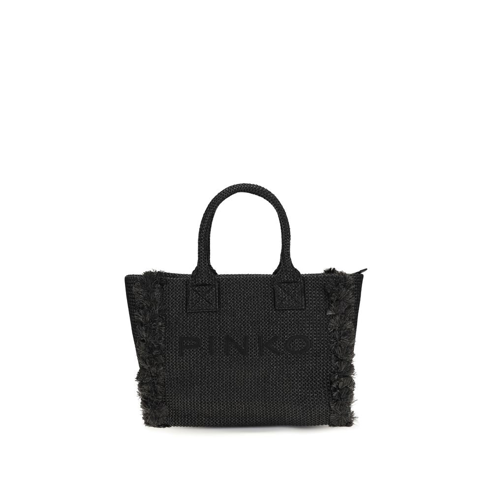Black Raffia Shoulder Bag