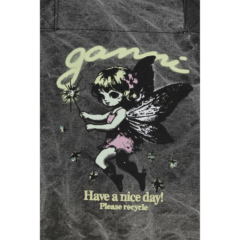 Gray Recycled Cotton Shoulder Bag