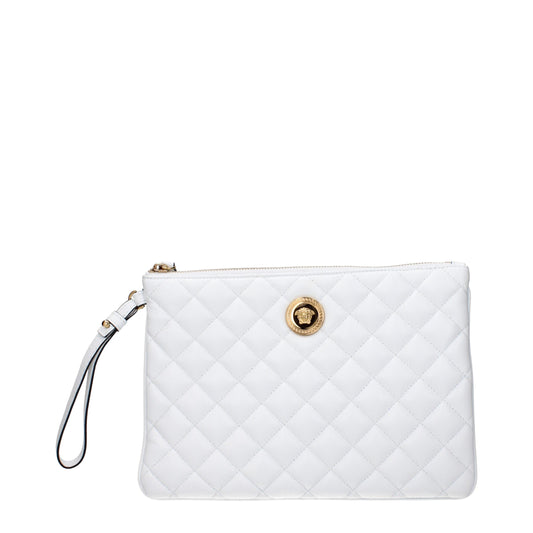 Blue Leather Clutch Bag