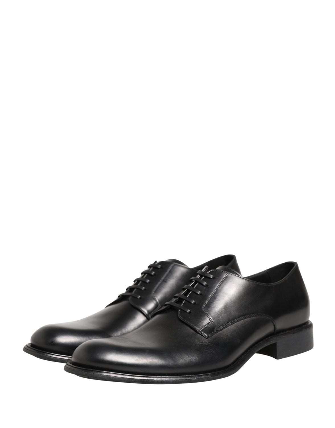 Black Calfskin Leather Derby Men Dress Shoes