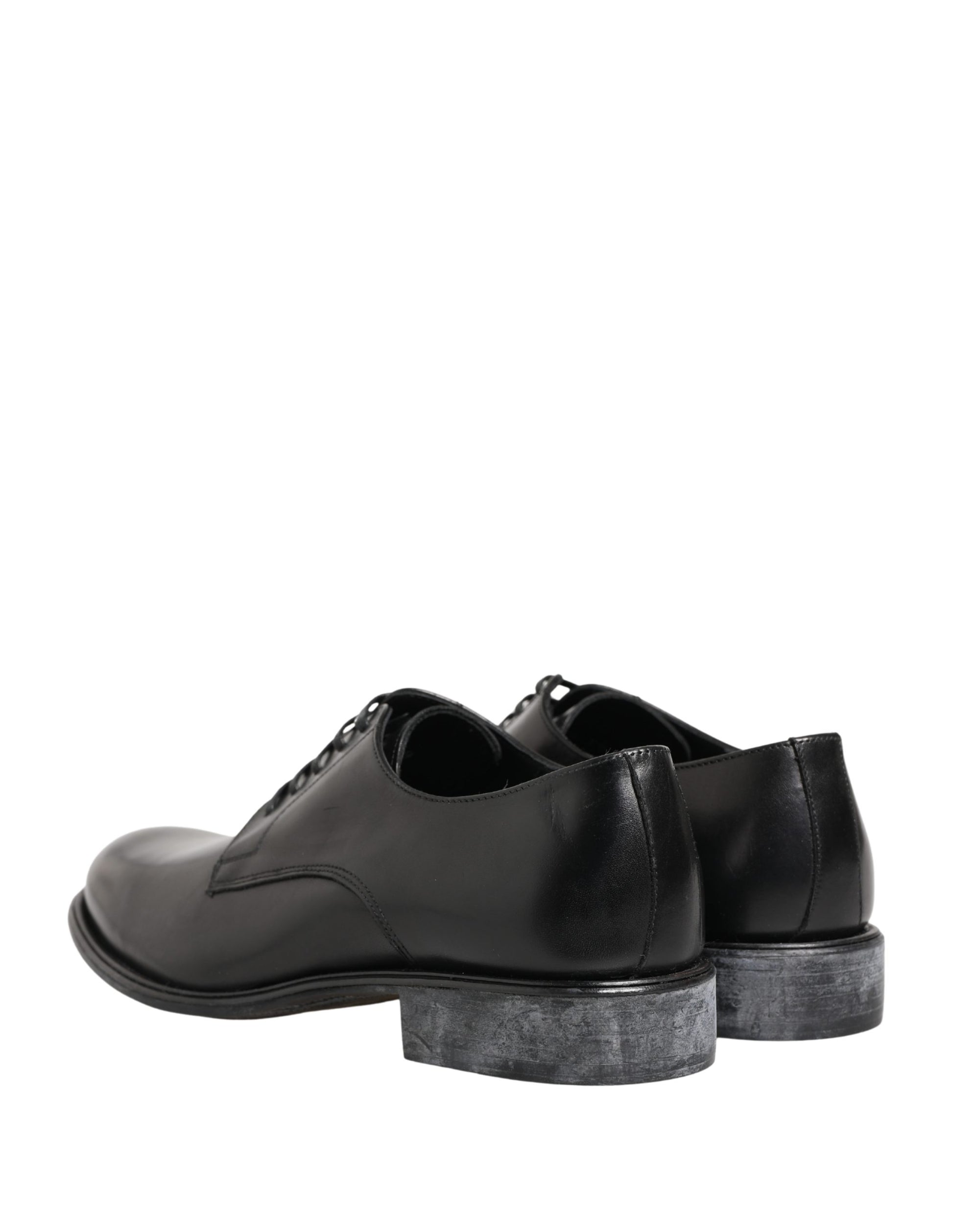 Black Calfskin Leather Derby Men Dress Shoes