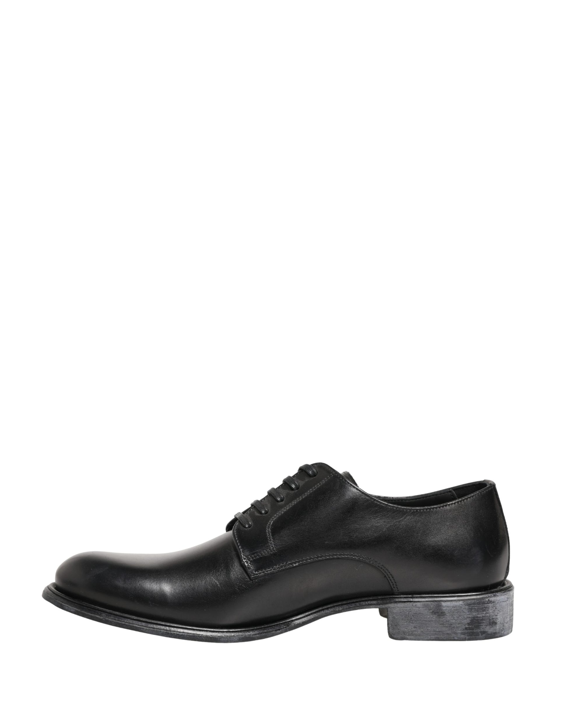 Black Calfskin Leather Derby Men Dress Shoes