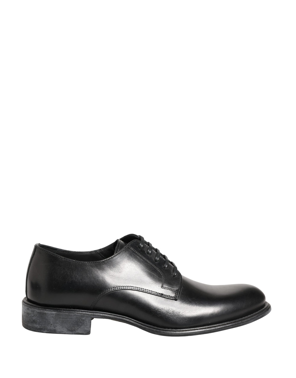 Black Calfskin Leather Derby Men Dress Shoes
