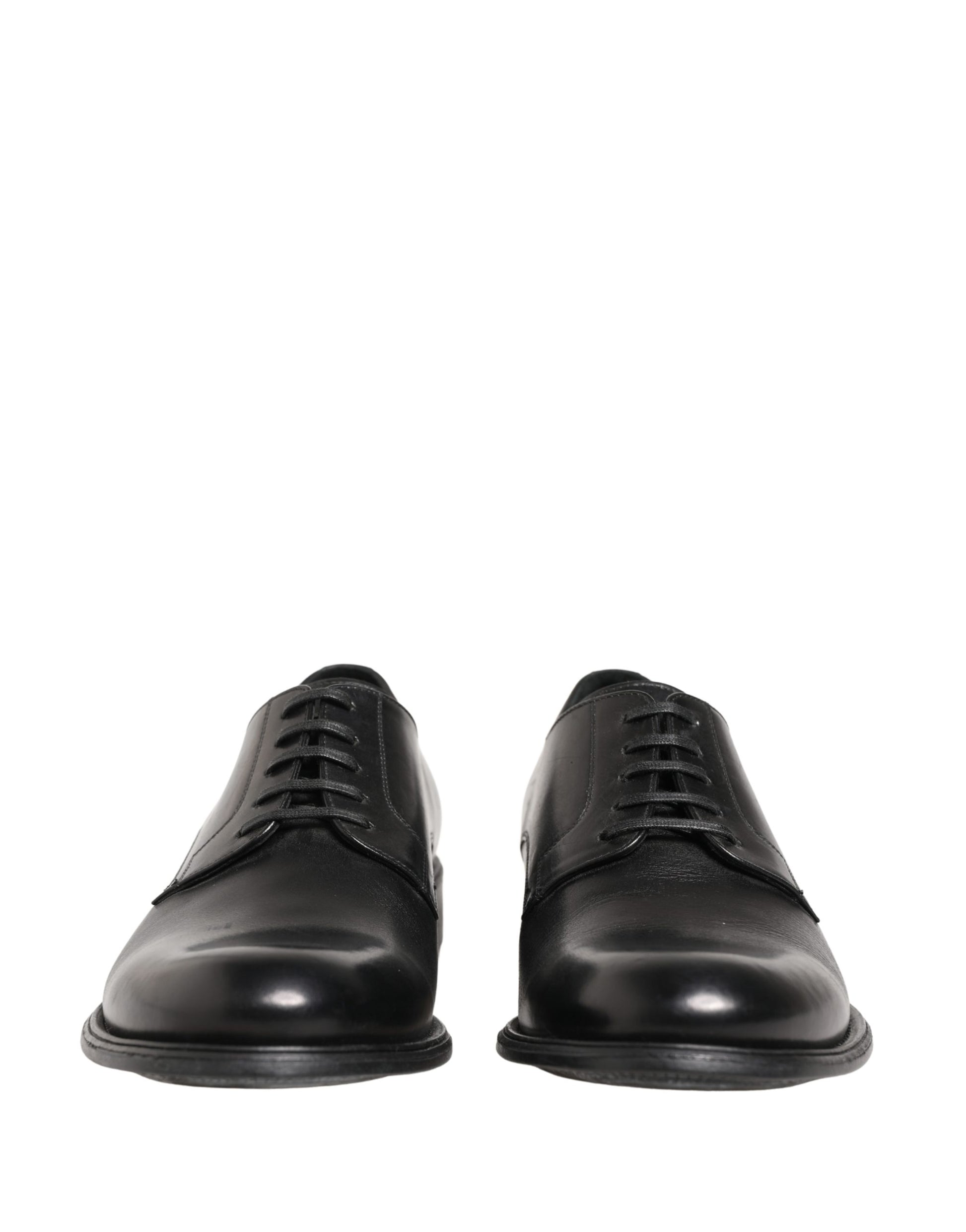 Black Calfskin Leather Derby Men Dress Shoes