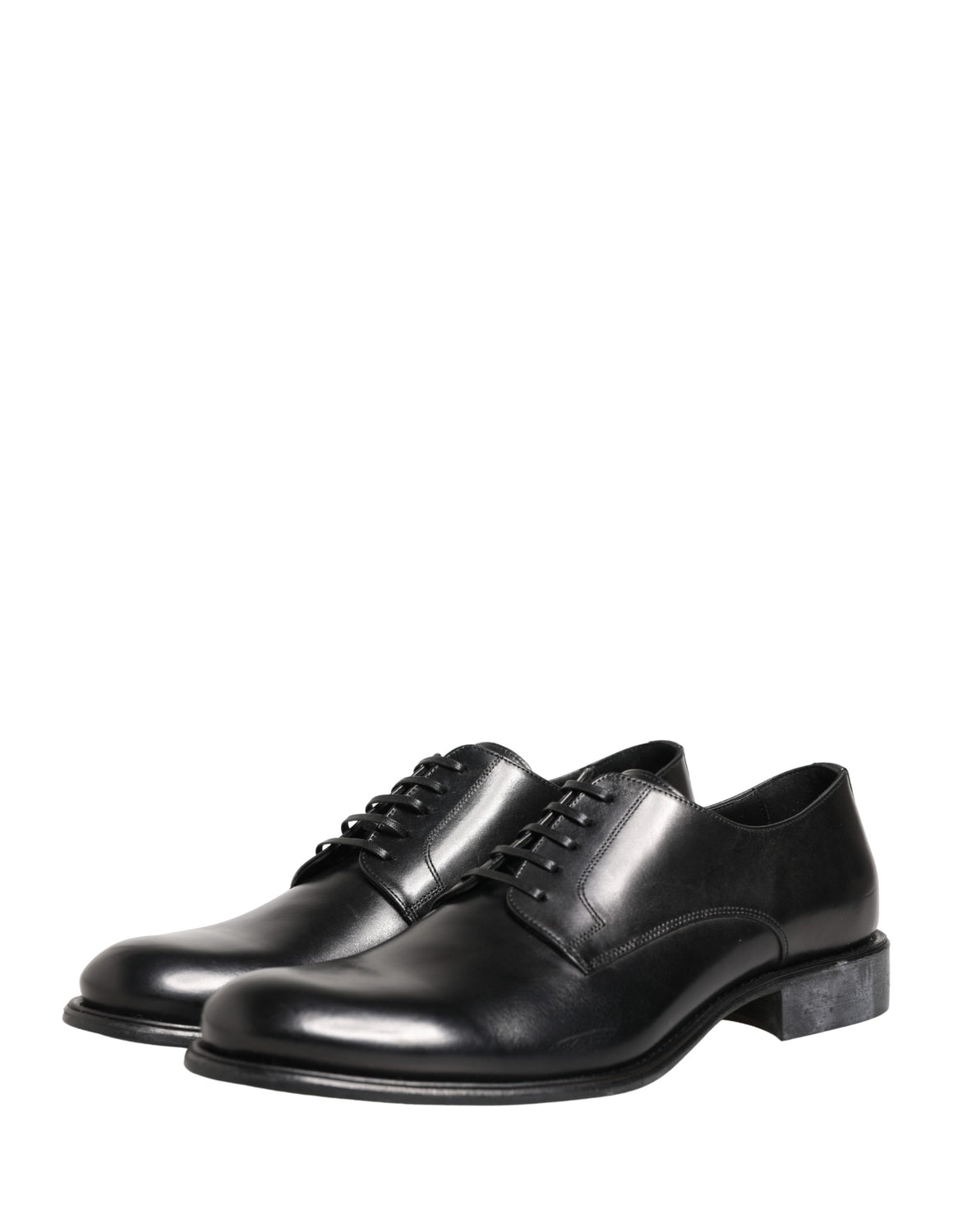 Black Calfskin Leather Derby Men Dress Shoes