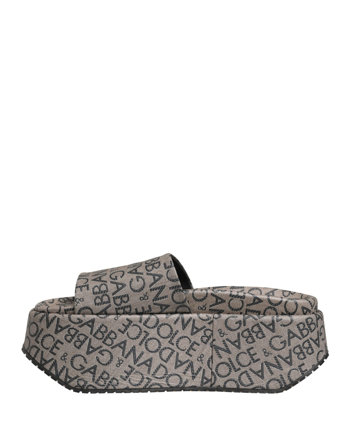 Gray Leather Monogram Logo Sandals Shoes