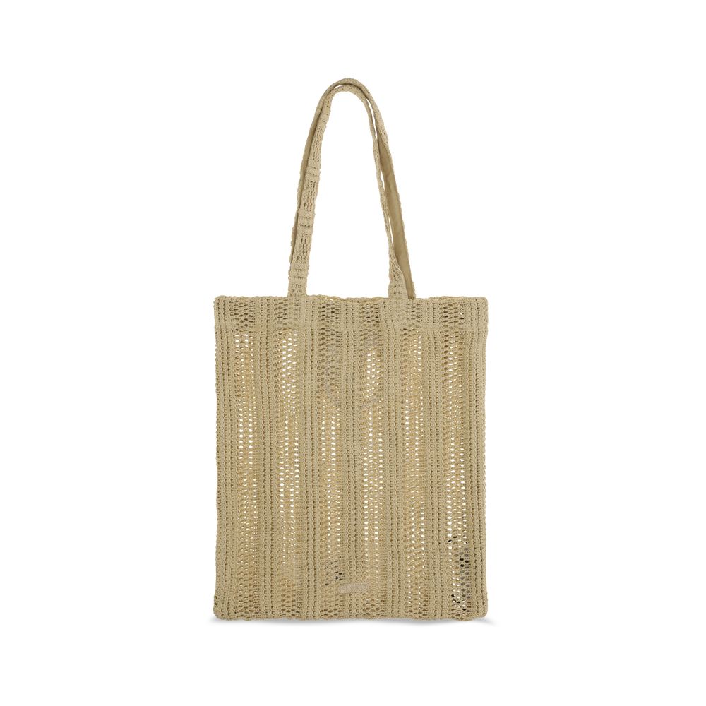 Beige Raffia Shoulder Bag