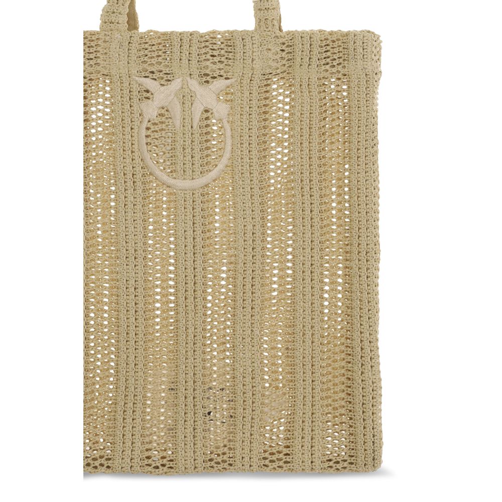 Beige Raffia Shoulder Bag