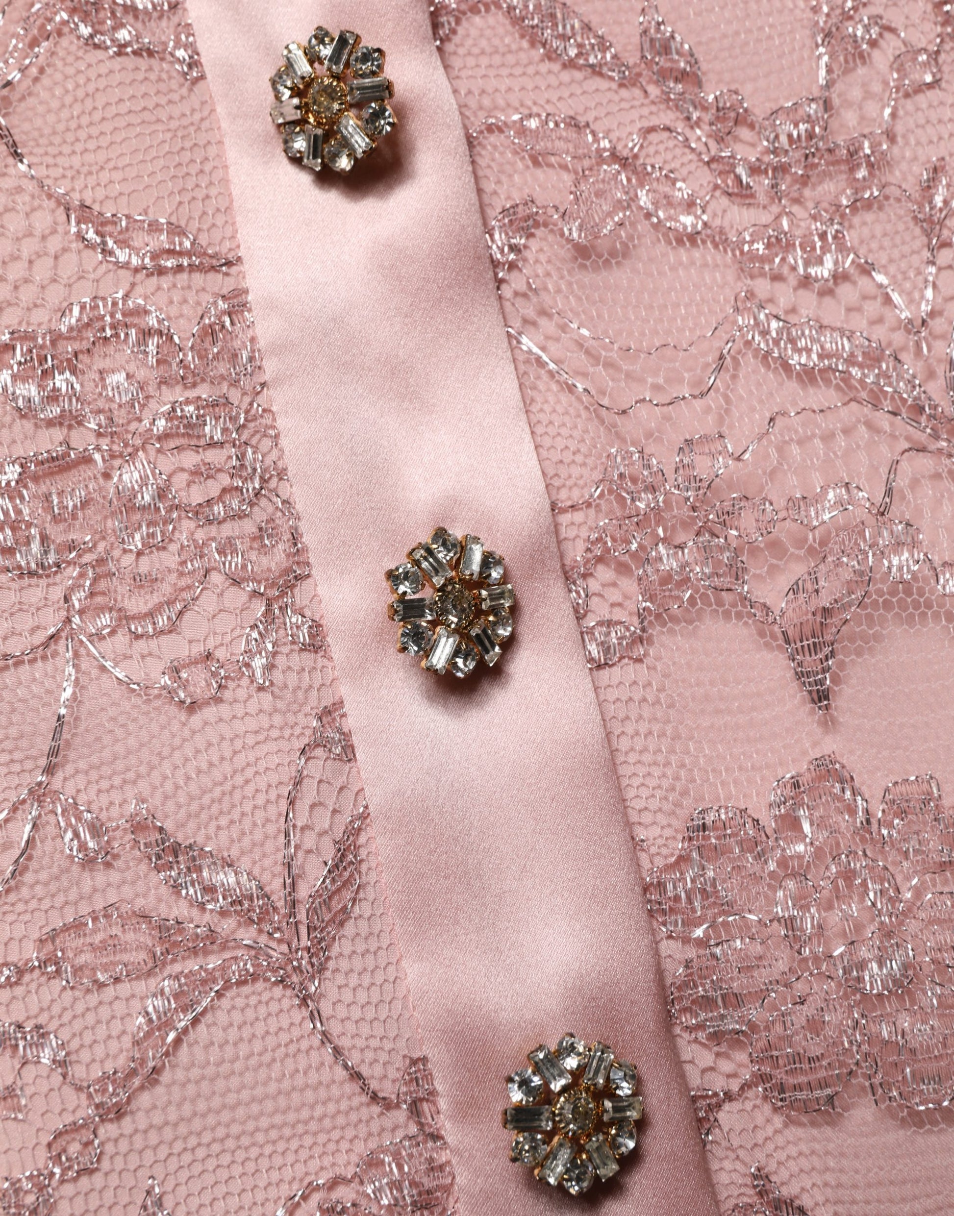 Pink Corded Floral Lace Kaftan Midi Dress