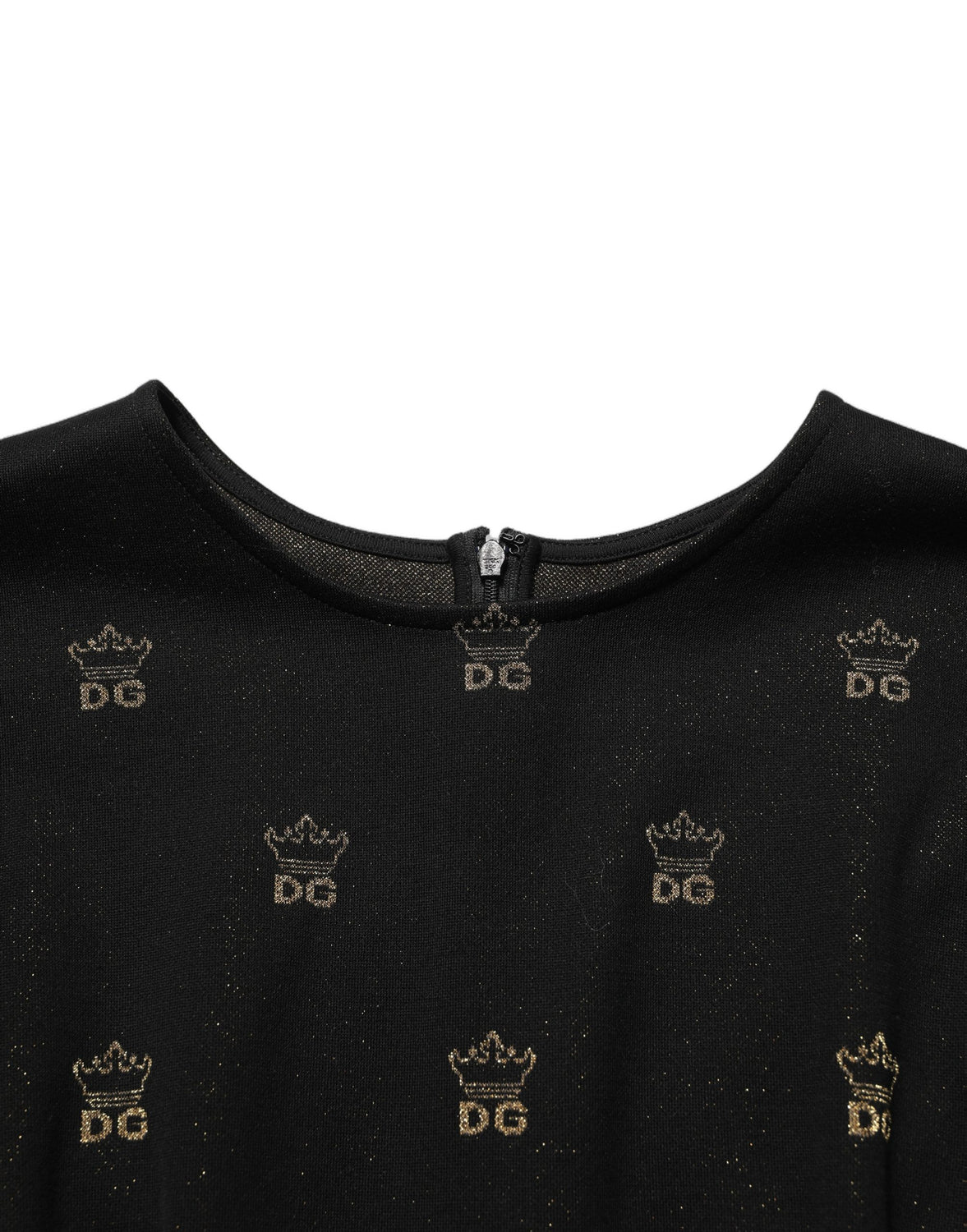 Black DG Crown Short-Sleeve Sheath Dress